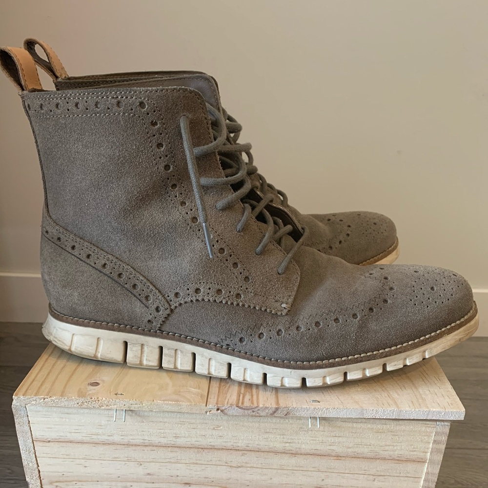Cole Haan Zerogrand Wingtip Boots in Suede